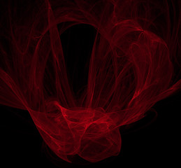 Red fractal on black background. Fantasy fractal texture. Digital art. 3D rendering. Computer generated image.