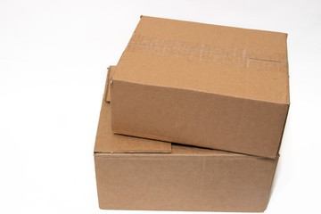 Cardboard box on a white background. Product packaging