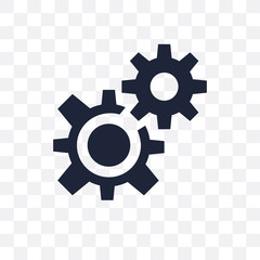 Gears transparent icon. Gears symbol design from Strategy collection. - 233822440