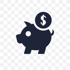 Obraz premium Piggybank transparent icon. Piggybank symbol design from Success collection.