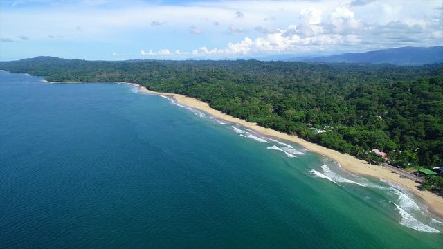 Aerial View from Playa Cocles in Costa Rica close to Puerto Viejo in the Caribbean