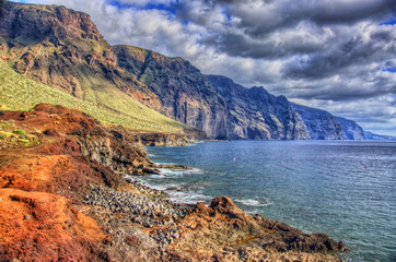 Fototapeta na wymiar Rocks on North-west coast of Tenerife near Punto Teno Lighthouse, Canarian Islands