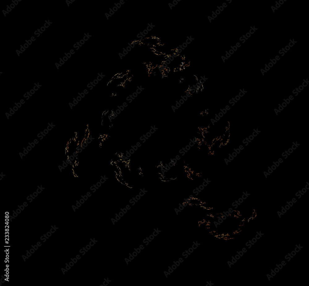 Poster white brown fractal on black background. fantasy fractal texture. digital art. 3d rendering. compute