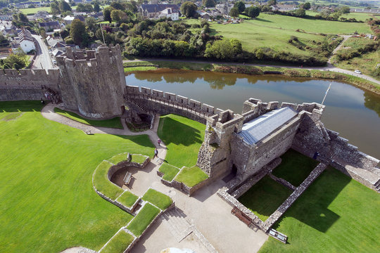 Pembroke Castle looking down on the Mill Pond