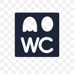 Wc sign transparent icon. Wc sign symbol design from Traffic signs collection.