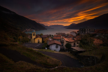 Olgiasca village sunset