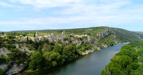 Obraz premium French village in aerial view, aigueze France