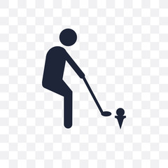 Golf playing transparent icon. Golf playing symbol design from Activity and Hobbies collection.