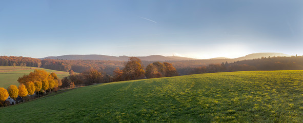 rural landscape in the Taunus region in morning light morning light