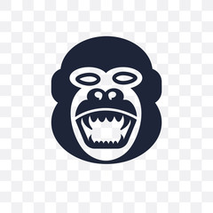 Gorilla transparent icon. Gorilla symbol design from Animals collection.