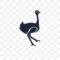 Ostrich transparent icon. Ostrich symbol design from Animals collection.