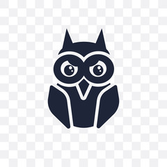 Owl transparent icon. Owl symbol design from Animals collection.