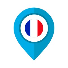 illustration of France location map. Travel destination icon.  