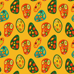 Colorful seamless vector pattern in the style of Gustav Klimt