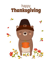 Happy Thanksgiving, greeting card, poster or flyer for holiday