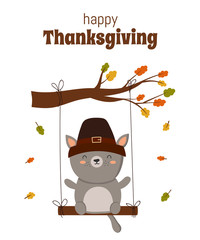 Happy Thanksgiving, greeting card, poster or flyer for holiday