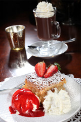 Apple cake with strawberry