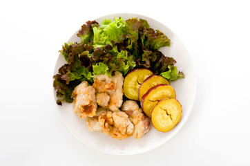 鶏の唐揚げさつま芋添え