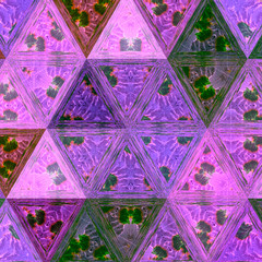 purple triangles transparent mosaic with ditsy effect