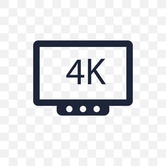 4k transparent icon. 4k symbol design from Cinema collection.