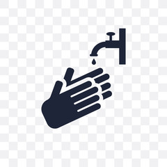 Hand wash transparent icon. Hand wash symbol design from Cleaning collection.