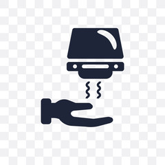 Hand dryer transparent icon. Hand dryer symbol design from Cleaning collection.