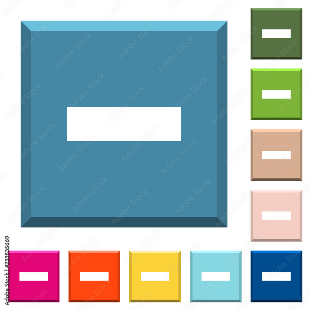 Poster remove item white icons on edged square buttons