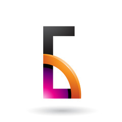 Magenta and Orange Letter G with a Glossy Quarter Circle Vector Illustration