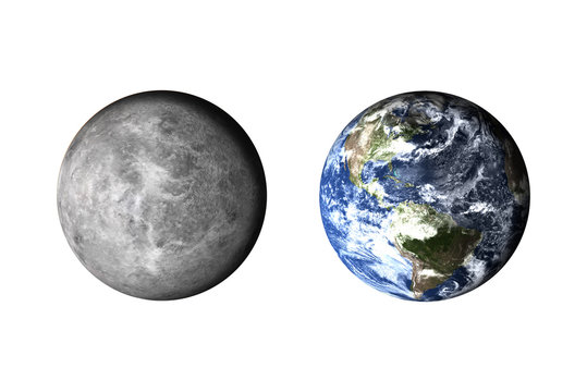 Planet earth. Now and before. Climat concept models. Elements of this image furnished by NASA.