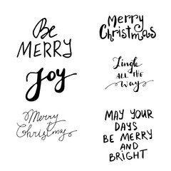 Set of Christmas lettering handwritten