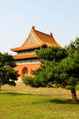 Shen Gong Sheng De gate tower landscape architecture, Eastern Tombs of the Qing Dynasty, China..