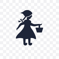 Little red riding hood transparent icon. Little red riding hood symbol design from Fairy tale collection.