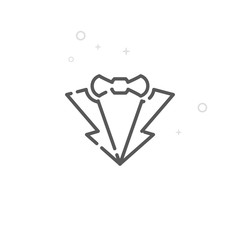Wedding, Groom's Suit Vector Line Icon, Symbol, Pictogram, Sign. Light Abstract Geometric Background. Editable Stroke