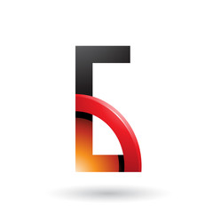 Orange and Red Letter G with a Glossy Quarter Circle Vector Illustration