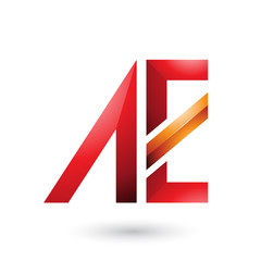 Red and Orange Geometrical Dual Letters of A and E Vector Illustration