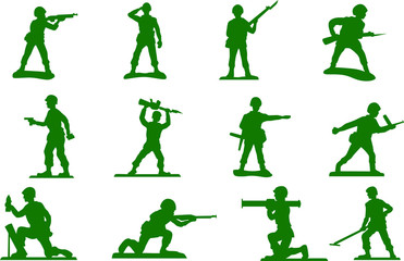 Toy green army men plastic soldiers vector cut file home decor printable wall art decal 