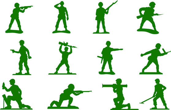 Toy green army men plastic soldiers vector cut file home decor printable wall art decal 