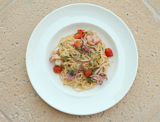 linguine pasta with seafood