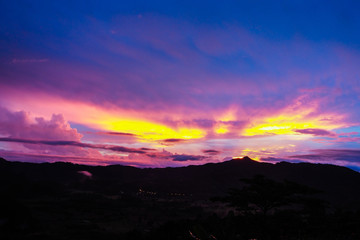 Landscape of mountain in Twilight time