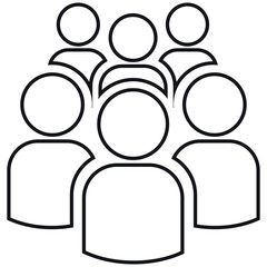 Group of outlines of six people