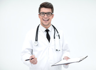 close up.therapist with a clipboard.