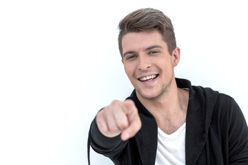 smiling guy pointing at you