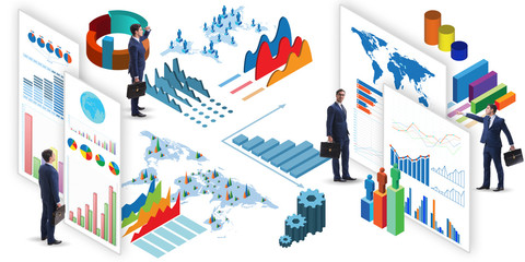 Businessman in business infographics concept