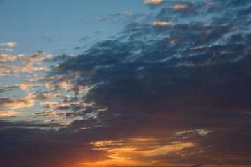 Fototapeta na wymiar Colorful dramatic sky with cloud at sunset