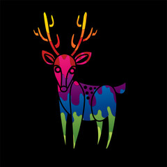 Deer cartoon graphic vector.