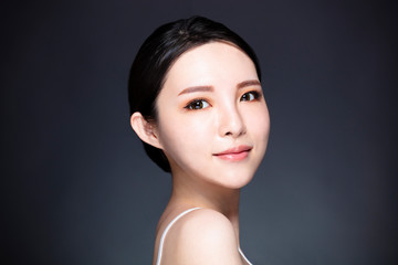 Fototapeta premium young woman with natural makeup and clean skin