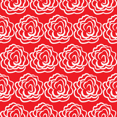 seamless red rose pattern background