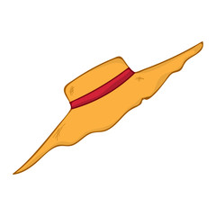 straw hat isolated illustration on white background