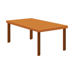 table isolated illustration on white background