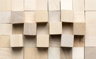 Background made from different wooden cubes blocks